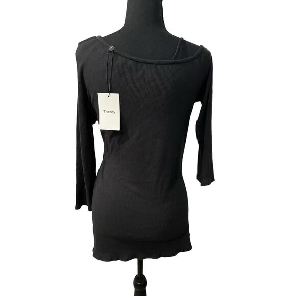 NWT! Theory Asymmetric Strap Ribbed Tee - Size XL - Picture 4 of 6